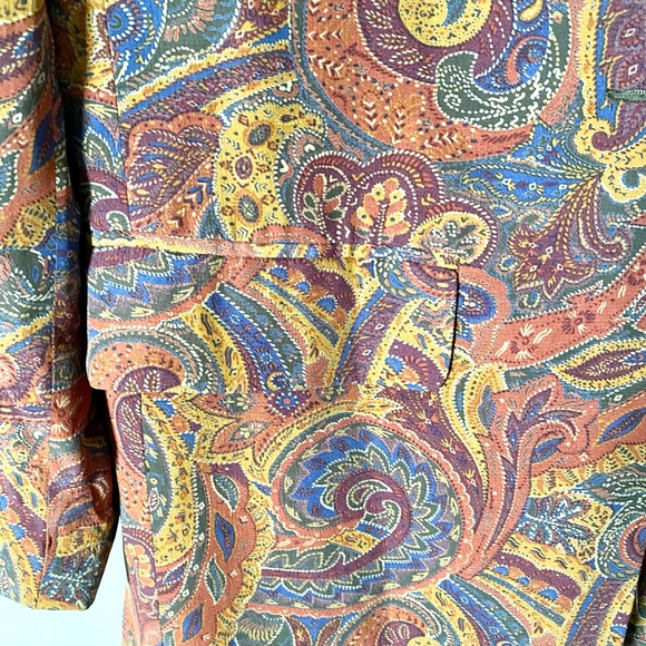 90s Vintage 70s Style Paisley Print Blazer Jacket - Picture 8 of 12